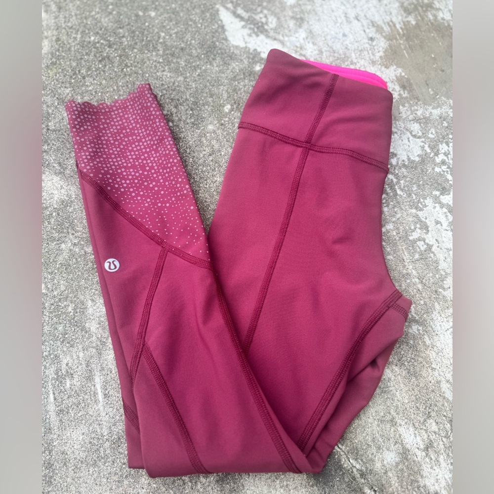 lululemon athletica Burgundy/Pink High-Rise Leggings